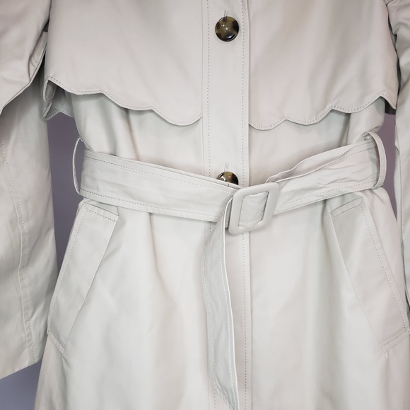 NWT Kate Spade Scalloped Edge Belted Trench Coat - Picture 6 of 16